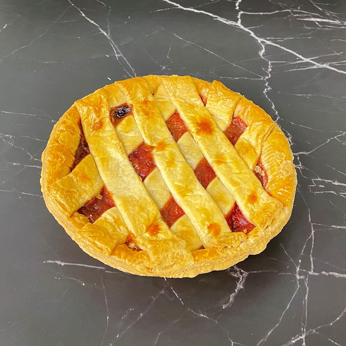 Tarte aux fraises et rhubarbe